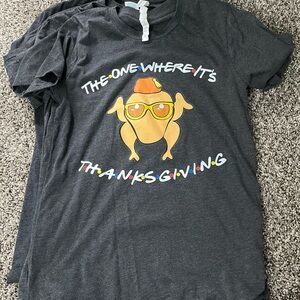 Gray Thanksgiving T-Shirt with Fun Turkey Design